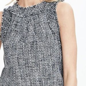 Banana Republic Navy Black Tweed Sleeveless Top M